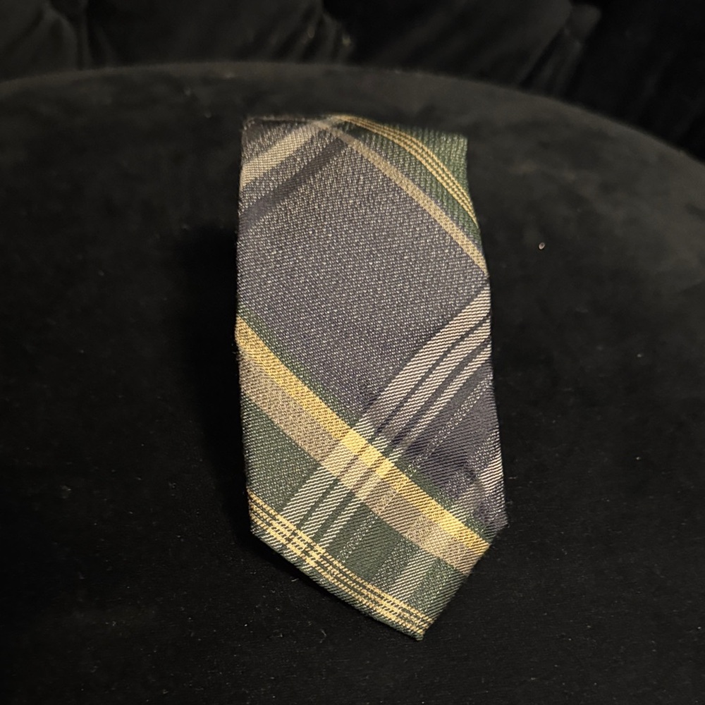 Ben Sherman Elegant Green and Gray Plaid Men's Tie